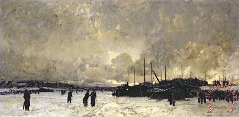 The Seine in December painting - Luigi Loir The Seine in December Art Print