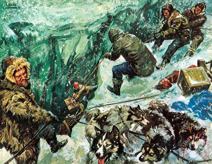 Luis Arcas Brauner Roald Amundsen's journey to the South Pole Art Print