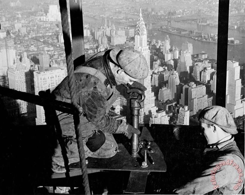 LW Hine Riveters on the Empire State Building Art Painting