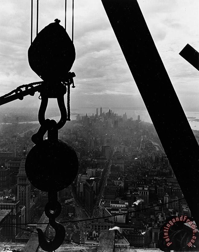 View of Lower Manhattan from the Empire State Building painting - LW Hine View of Lower Manhattan from the Empire State Building Art Print