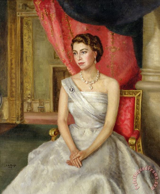 Queen Elizabeth II painting - Lydia de Burgh Queen Elizabeth II Art Print