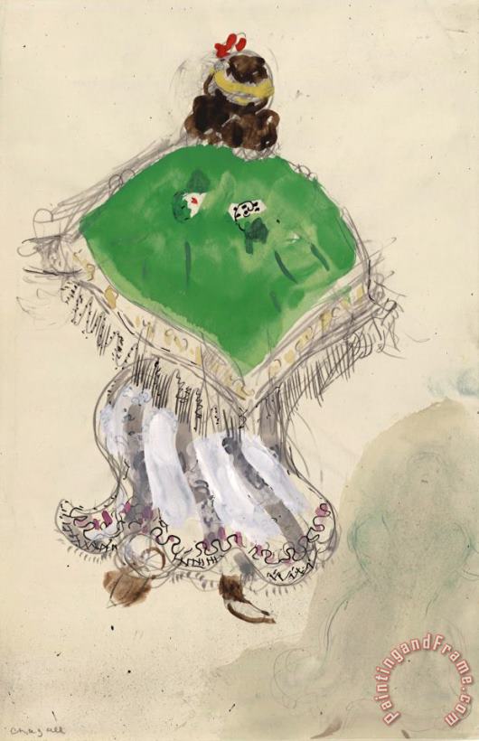 Marc Chagall A Gypsy. Costume Design for Scene I of The Ballet Aleko. (1942) Art Painting