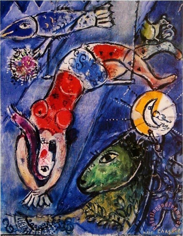 Marc Chagall Blue Circus Art Painting