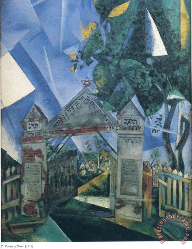 Marc Chagall Cemetery Gates 1917 Art Print