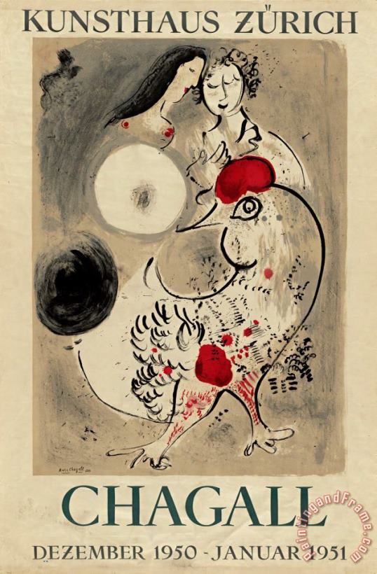 Marc Chagall Chagall, Kunsthaus Zurich, Dezember 1950 Januar 1951. 1950 Art Print