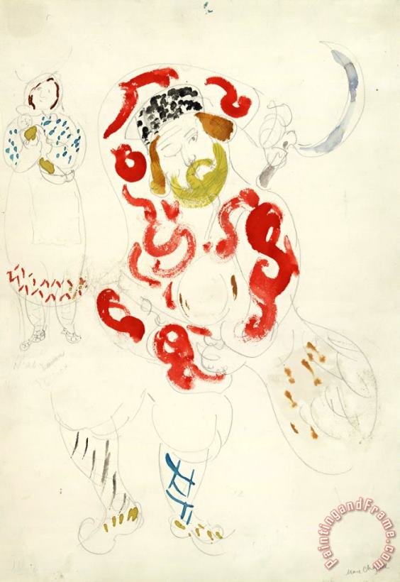 Marc Chagall Costumes for Peasant, Costume Design for Aleko (scene Iii). (1942) Art Painting