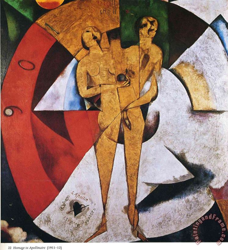 Homage to Apollinaire 1912 painting - Marc Chagall Homage to Apollinaire 1912 Art Print