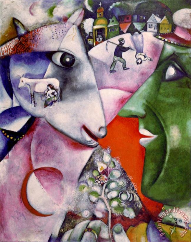 Marc Chagall I And The Village 1911 Art Painting