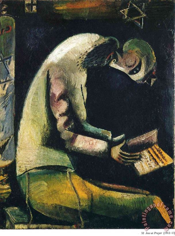 Marc Chagall Jew at Prayer 1913 Art Painting