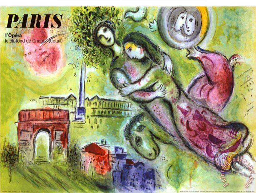 Marc Chagall Paris L Opera 1965 Art Painting