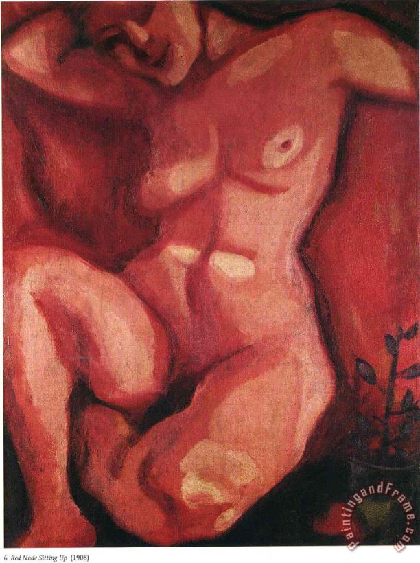 Marc Chagall Red Nude Sitting Up 1908 Art Painting