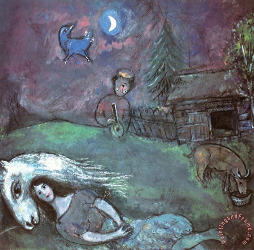 Rural Landscape painting - Marc Chagall Rural Landscape Art Print
