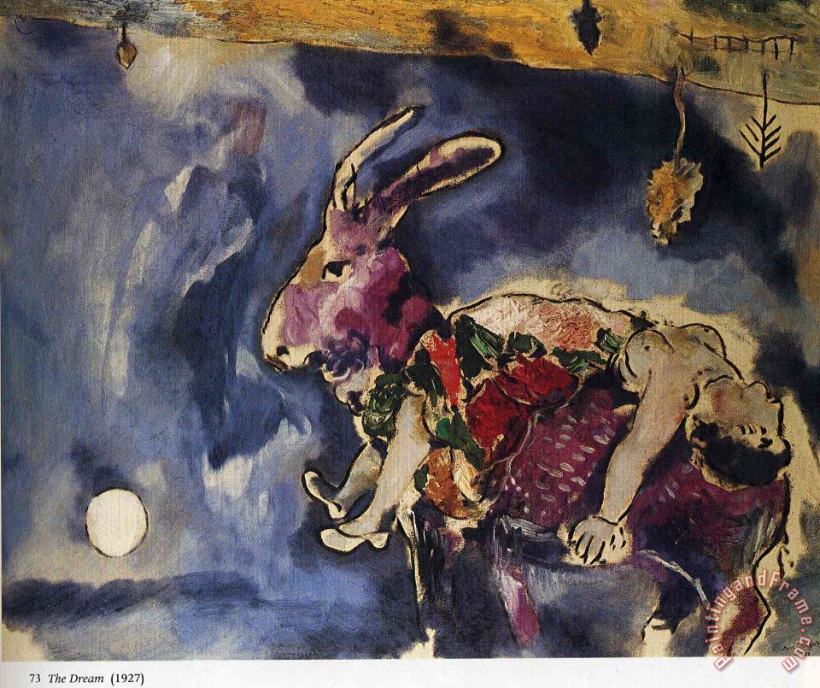 Marc Chagall The Dream The Rabbit 1927 Art Print