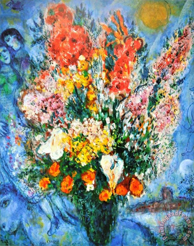 Vase of Flowers Le Bouquet 1958 painting - Marc Chagall Vase of Flowers Le Bouquet 1958 Art Print