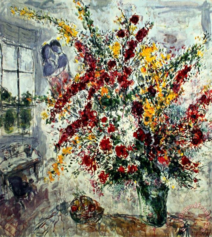 Window Bouquet painting - Marc Chagall Window Bouquet Art Print