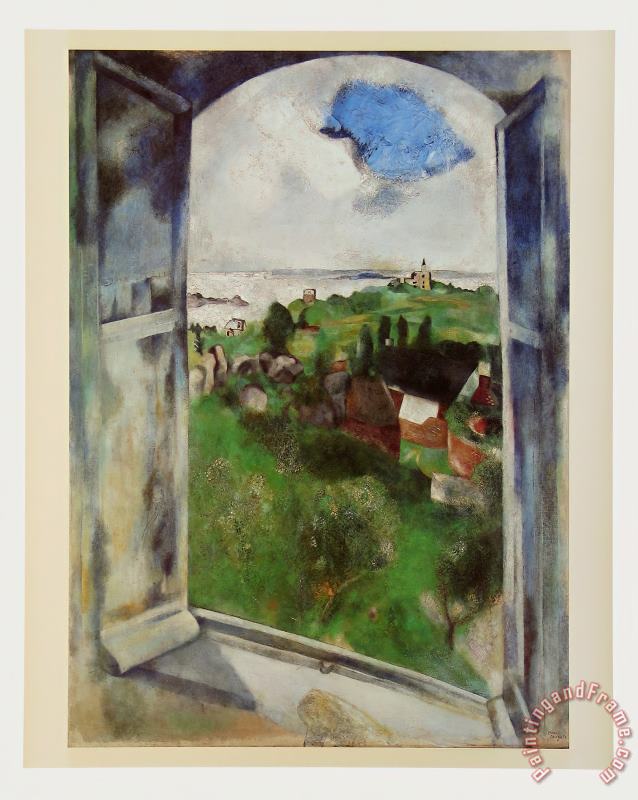 Window with View on The Island Brehat C 1924 painting - Marc Chagall Window with View on The Island Brehat C 1924 Art Print