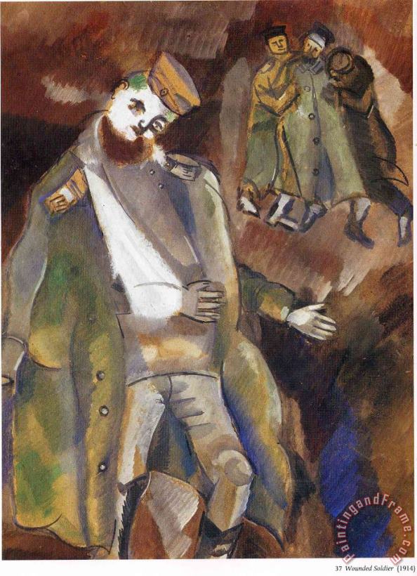 Wounded Soldier 1914 1 painting - Marc Chagall Wounded Soldier 1914 1 Art Print