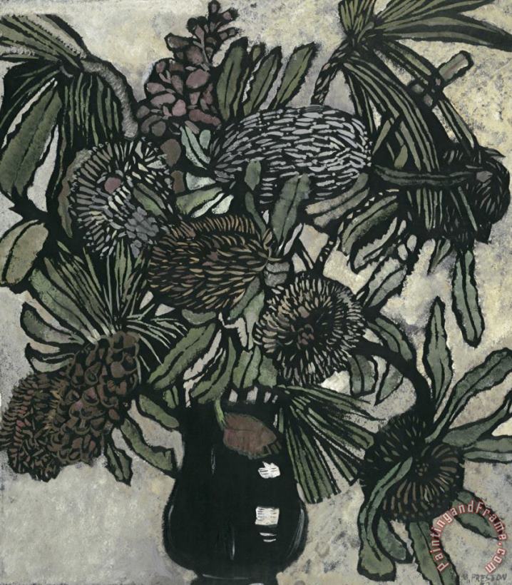 Margaret Preston Banksia in Jug Art Painting