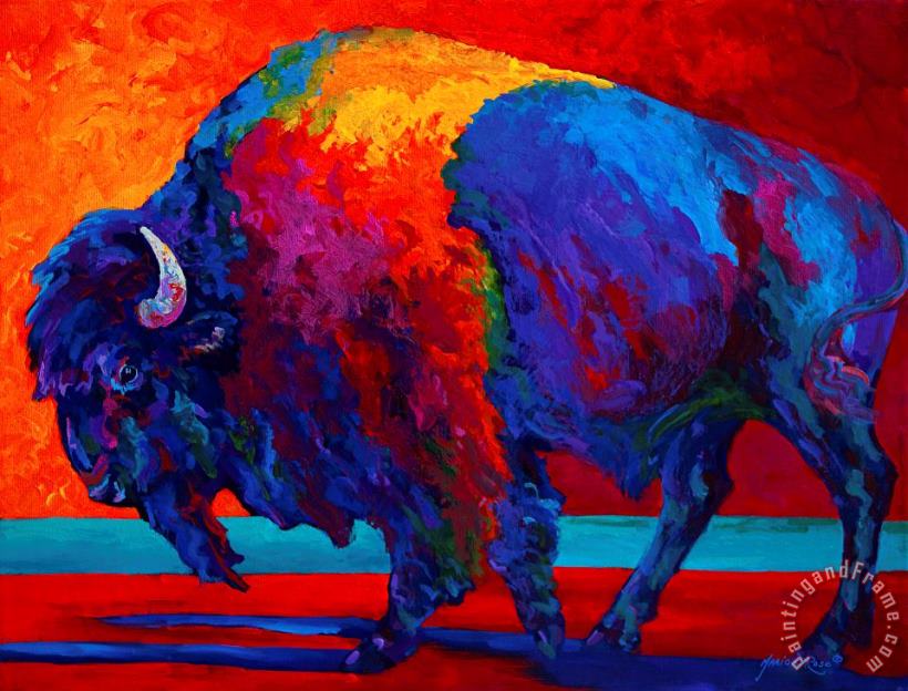 Abstract Bison painting - Marion Rose Abstract Bison Art Print