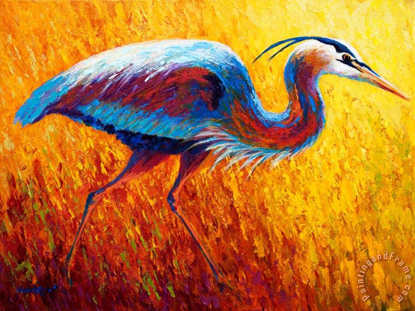 Bue Heron 2 painting - Marion Rose Bue Heron 2 Art Print
