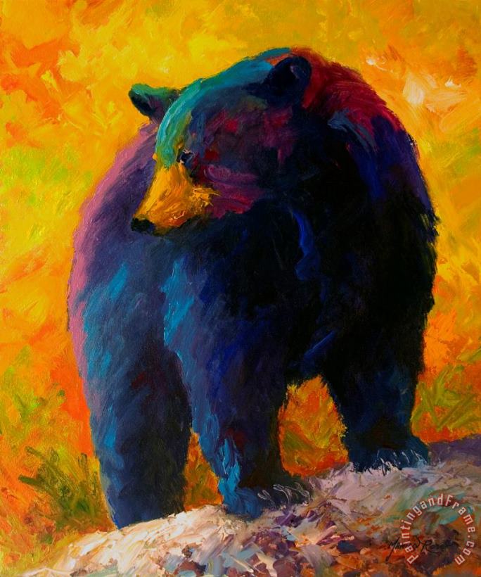 Checking The Smorg - Black Bear painting - Marion Rose Checking The Smorg - Black Bear Art Print
