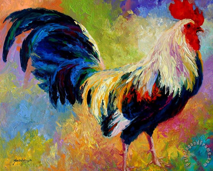 Marion Rose Eye Candy - Rooster Art Painting