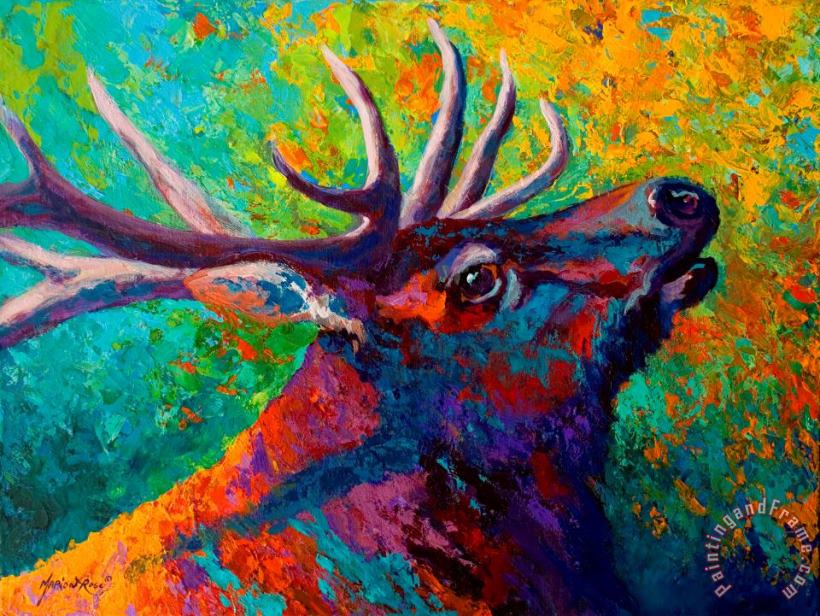 Marion Rose Forest Echo - Bull Elk Art Painting