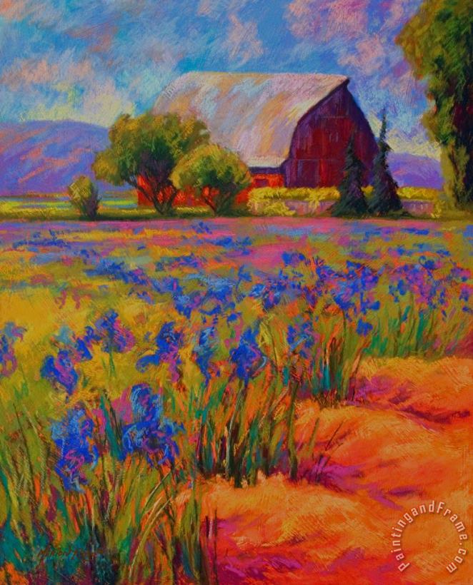 Marion Rose Iris Field Art Painting