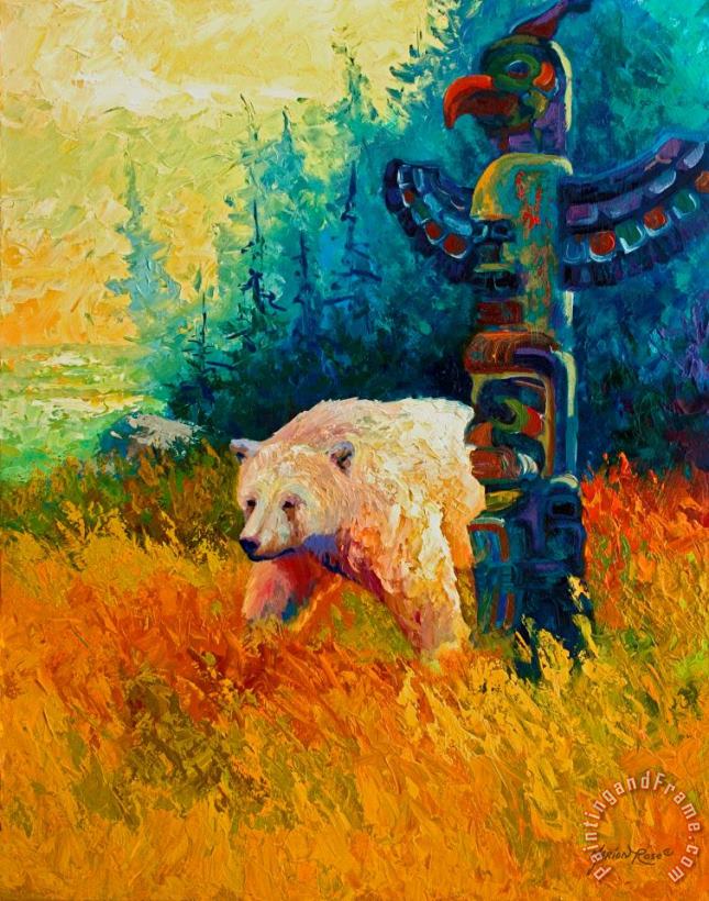 Kindred Spirits - Kermode Spirit Bear painting - Marion Rose Kindred Spirits - Kermode Spirit Bear Art Print