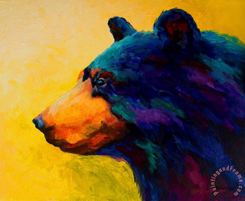 Looking On II - Black Bear painting - Marion Rose Looking On II - Black Bear Art Print