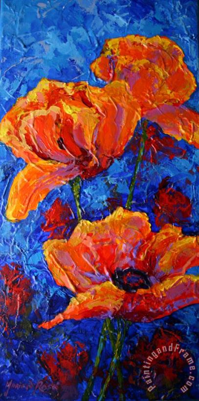 Poppies II painting - Marion Rose Poppies II Art Print