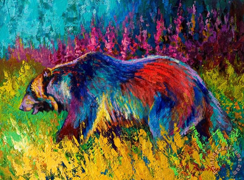 Right Of Way - Grizzly Bear painting - Marion Rose Right Of Way - Grizzly Bear Art Print