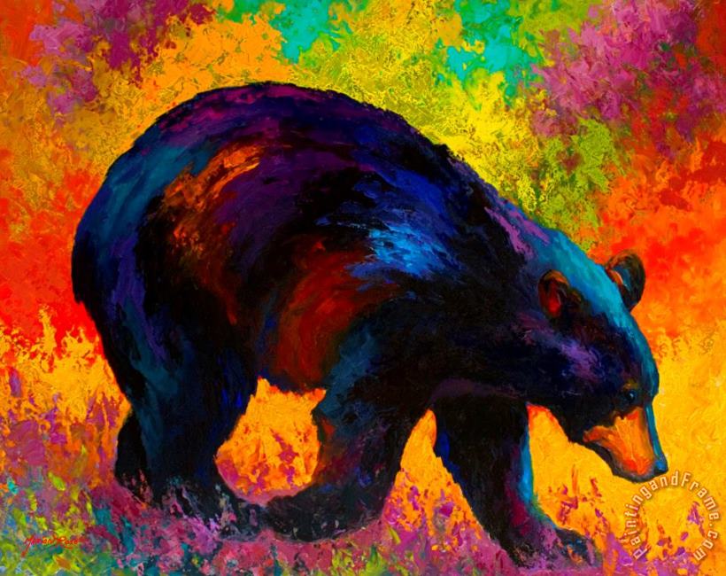 Roaming - Black Bear painting - Marion Rose Roaming - Black Bear Art Print