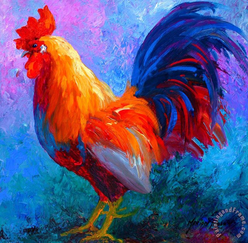 Rooster Bob painting - Marion Rose Rooster Bob Art Print