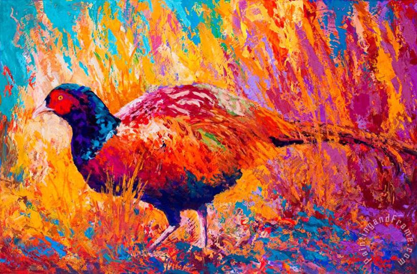 Marion Rose Secrets In The Grass - Pheasant Art Painting