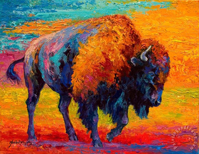 Spirit Of The Prairie - Bison painting - Marion Rose Spirit Of The Prairie - Bison Art Print