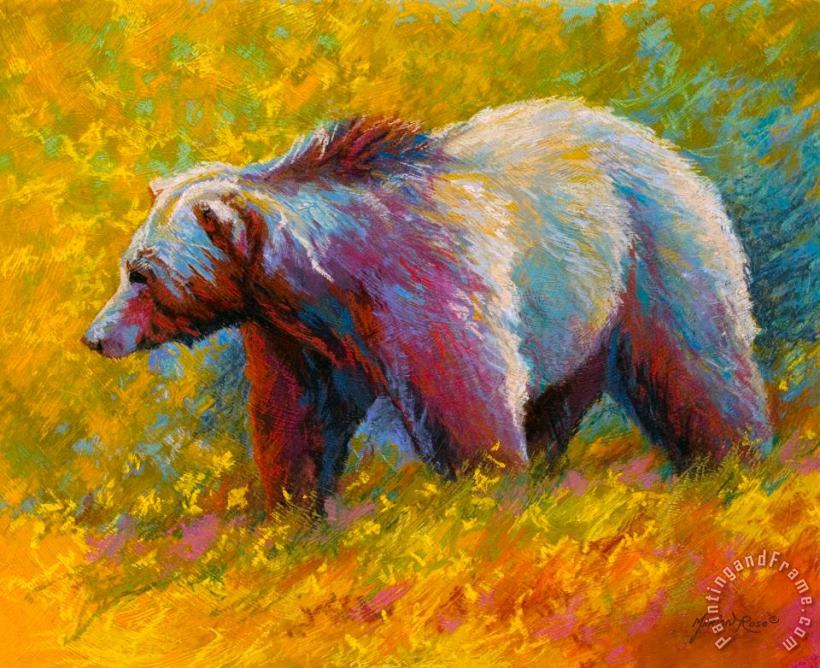 The Wandering One - Grizzly Bear painting - Marion Rose The Wandering One - Grizzly Bear Art Print