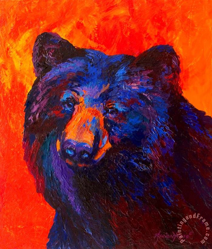 Thoughtful - Black Bear painting - Marion Rose Thoughtful - Black Bear Art Print