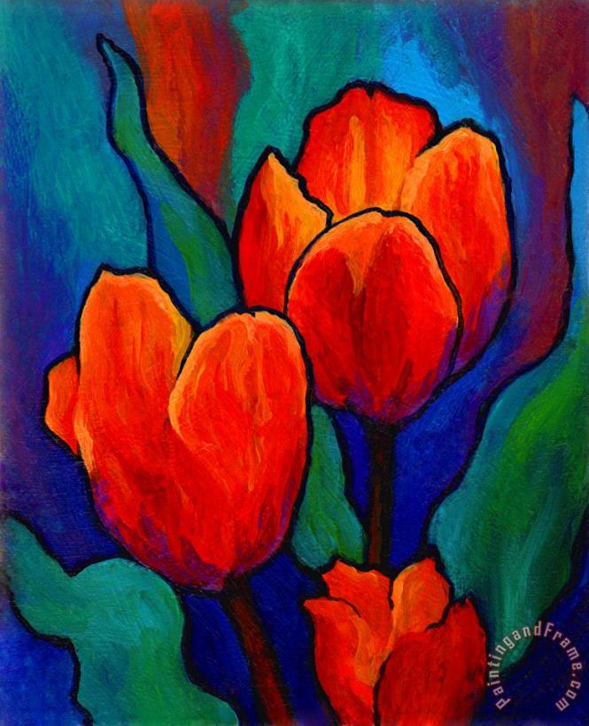 Tulip Trio painting - Marion Rose Tulip Trio Art Print