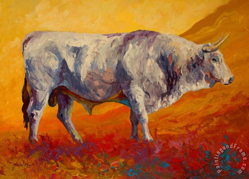 Marion Rose White Bull Art Painting