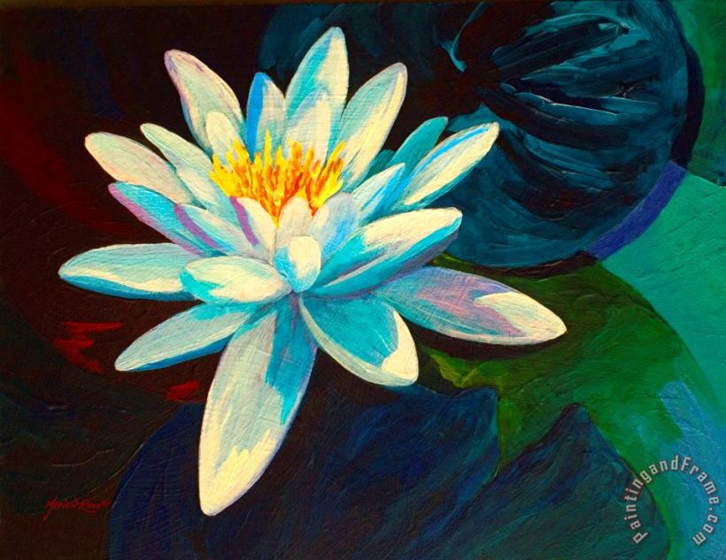 White Lily III painting - Marion Rose White Lily III Art Print