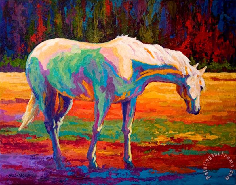 White Mare II painting - Marion Rose White Mare II Art Print