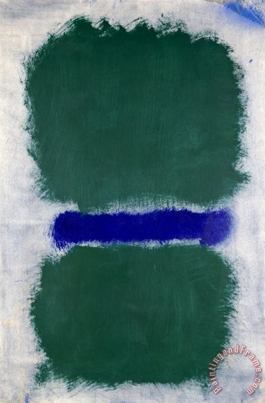 Untitled (green Divided by Blue) painting - Mark Rothko Untitled (green Divided by Blue) Art Print