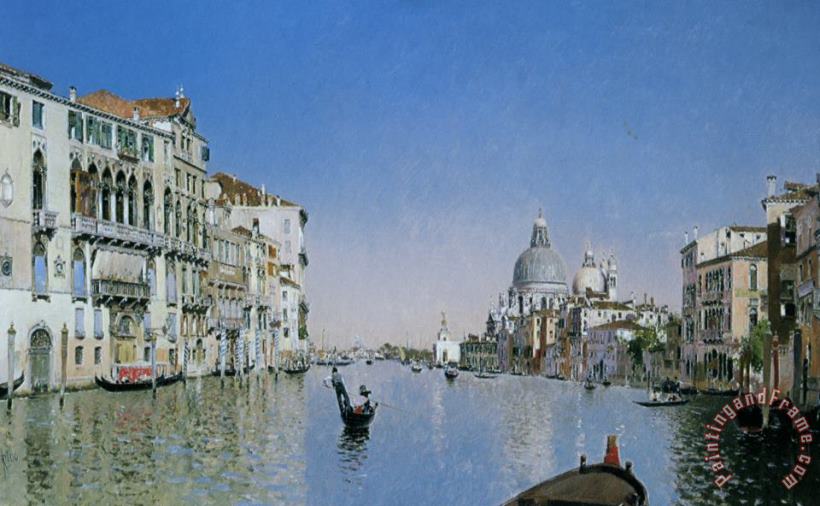 Martin Rico y Ortega Gondola on The Grand Canal Art Painting