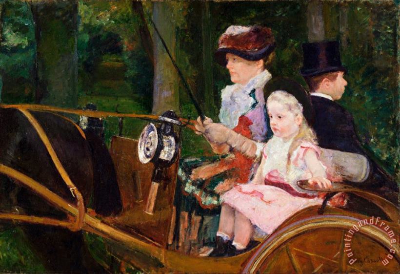 Mary Cassatt A Woman And a Girl Driving Art Painting