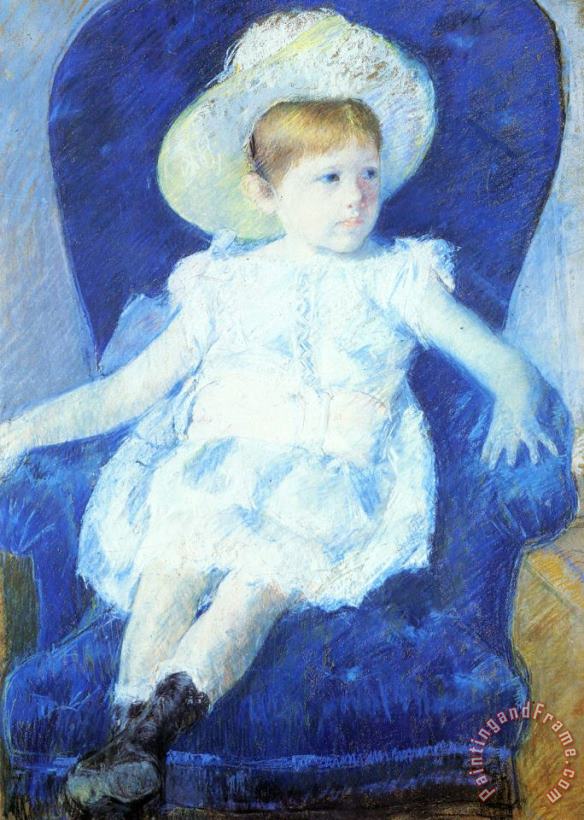 Elsie in a Blue Chair painting - Mary Cassatt Elsie in a Blue Chair Art Print