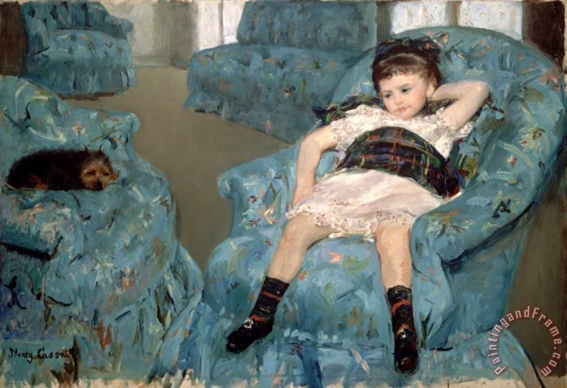 Mary Cassatt Little Girl in a Blue Armchair Art Print