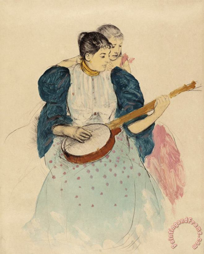 The Banjo Lesson painting - Mary Cassatt The Banjo Lesson Art Print