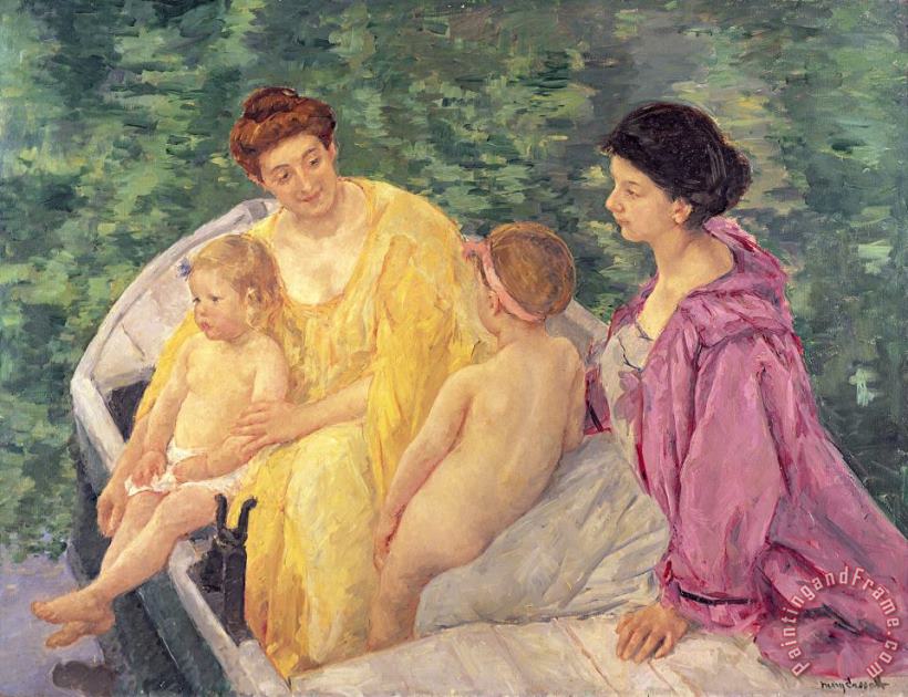 The Swim, Or Two Mothers And Their Children on a Boat painting - Mary Cassatt The Swim, Or Two Mothers And Their Children on a Boat Art Print