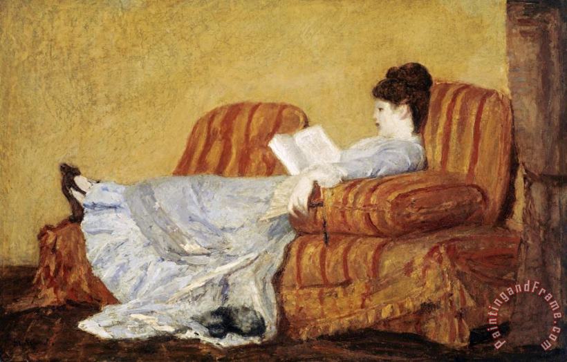 Young Lady Reading painting - Mary Cassatt Young Lady Reading Art Print